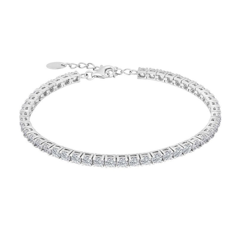 JoanliNor armbånd i rhodineret sterling sølv med klare kubiske zirkonia sten.